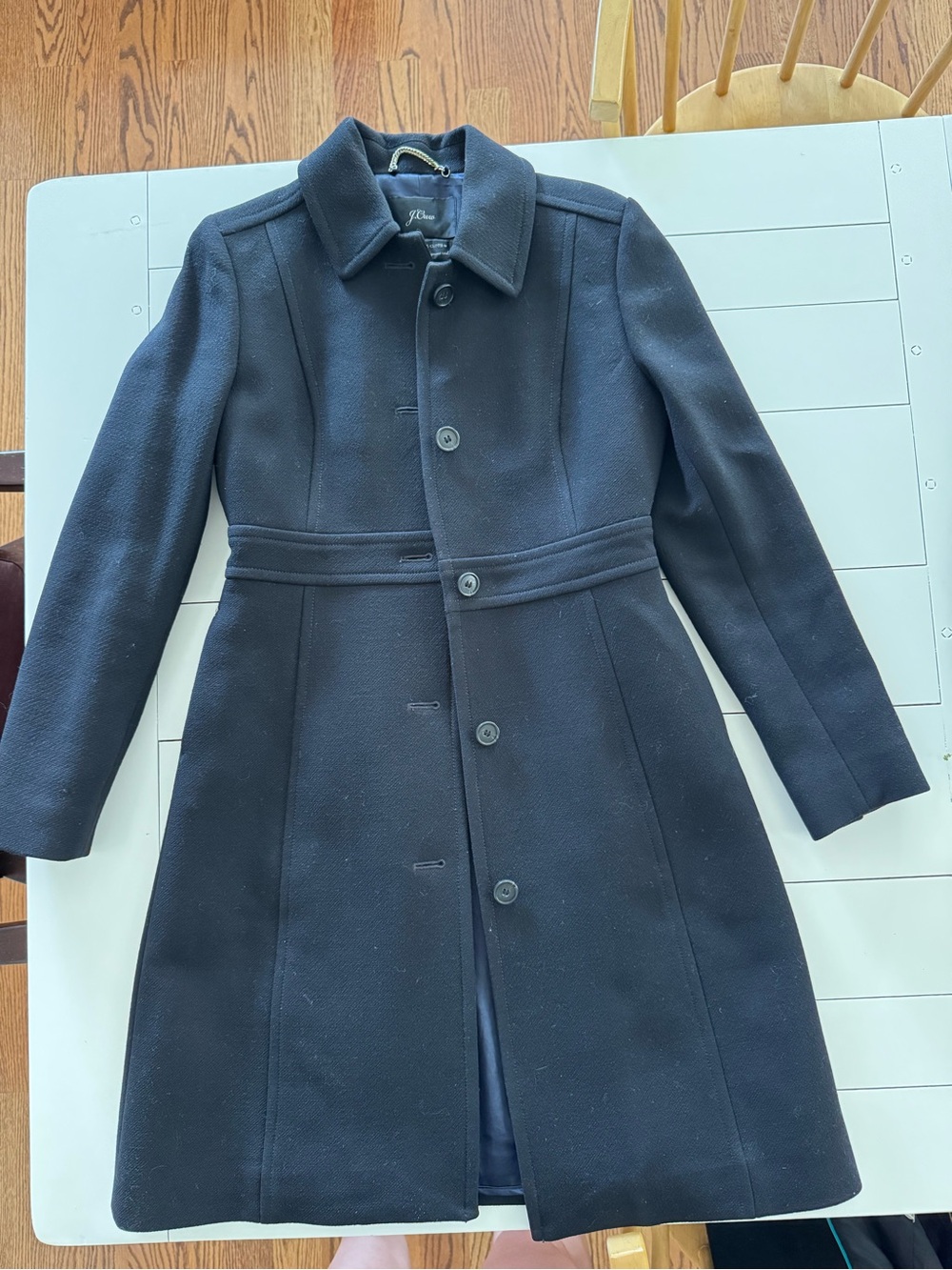 JCrew Black Women's Italian Double Cloth Wool Coat - Picture 2 of 11